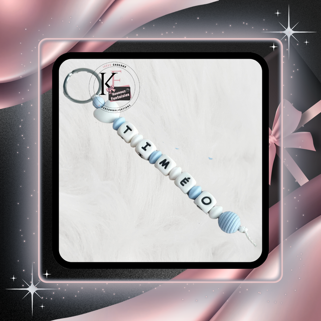 Porte-clés prénoms garçons en silicone 