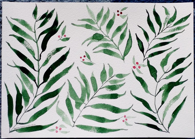 Kasvan moneen suuntaan -originaali akvarelli