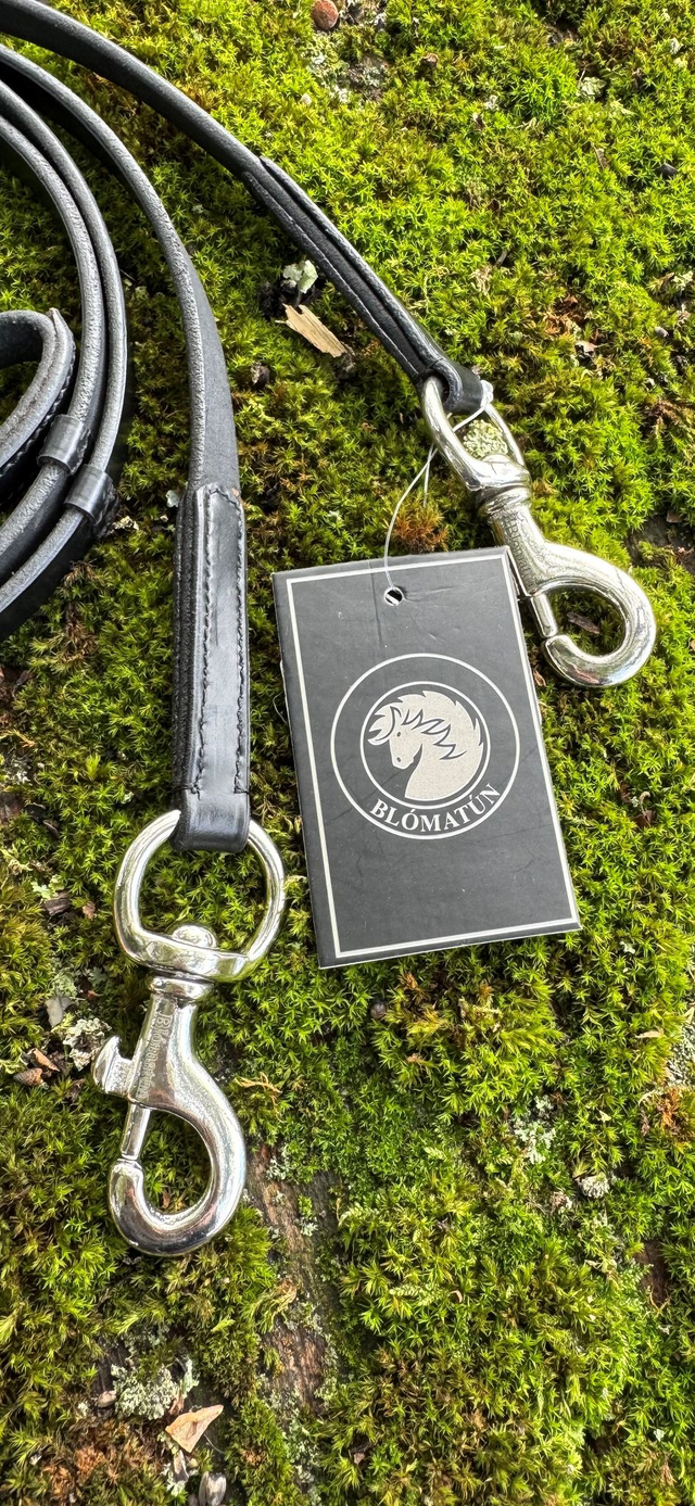 Leder Zügel Skugga silberne Karabiner