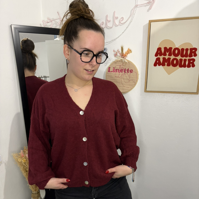 Gilet Sophie Bordeaux 