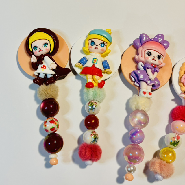 Cute girl character beaded mirror