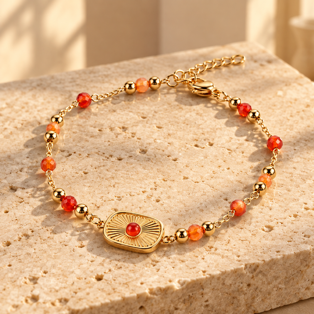 Bracelet Cornaline - Perles de 3/4mm