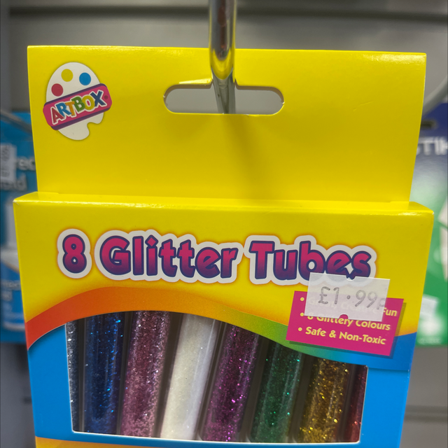 8 glitter tubes