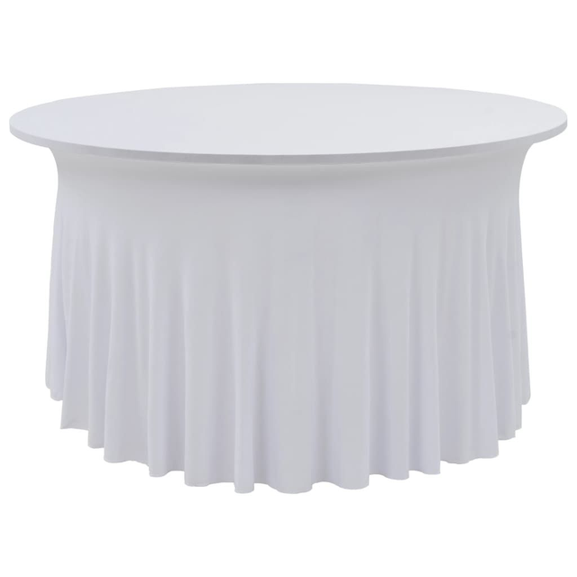 Nappes élastiques de table avec jupon 2 pcs 150x74 cm Blanc