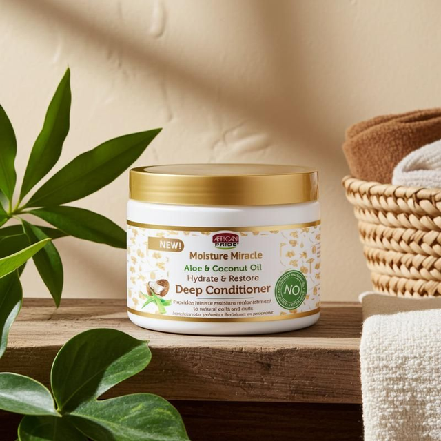 African Pride Moisture Miracle Aloe & Coconut Oil Deep Conditioner – 12oz