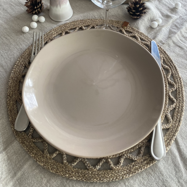 2 sets de table en corde naturelle  rustique chêne