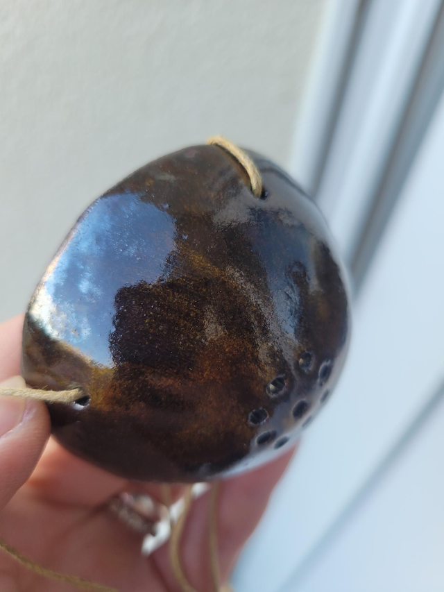 Porte-boule de graisse céramique – Brun Bronze - Fait main