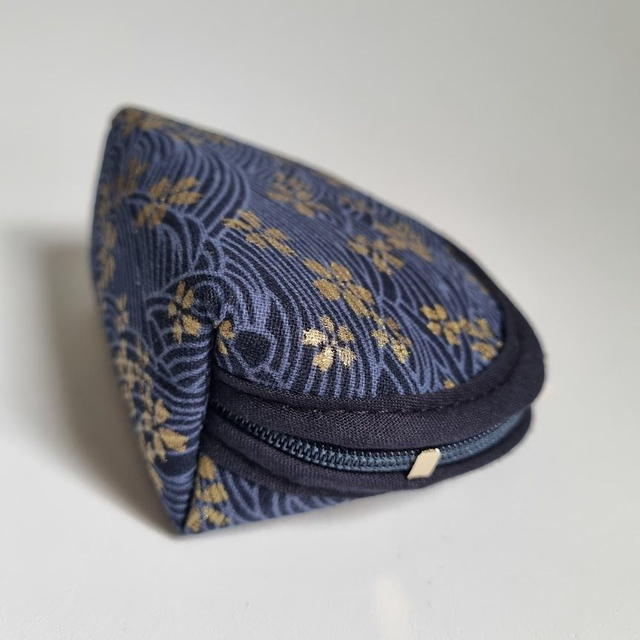 Porte-monnaie arrondi "Sakura" bleu marine