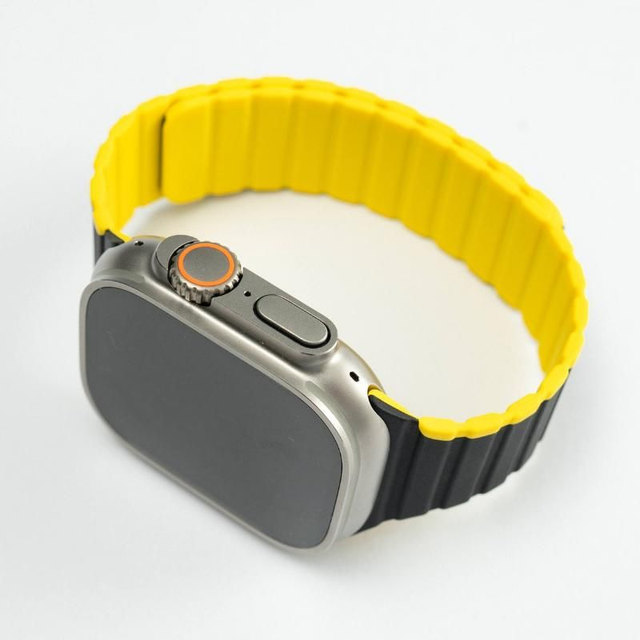 Pulseira Premium Magnética HPrime para Smartwatch - 42/44/45/49mm - Black + Yellow