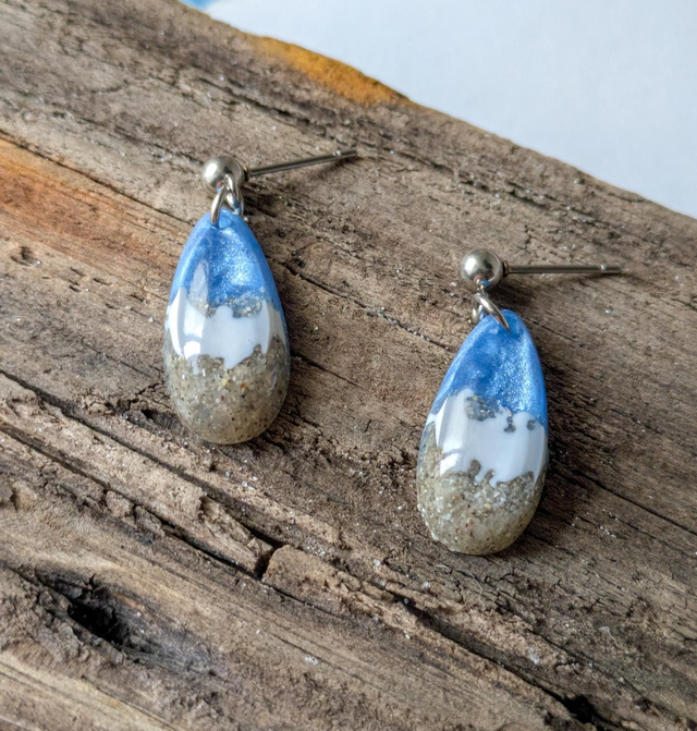 Pendientes lágrima oceánicos 