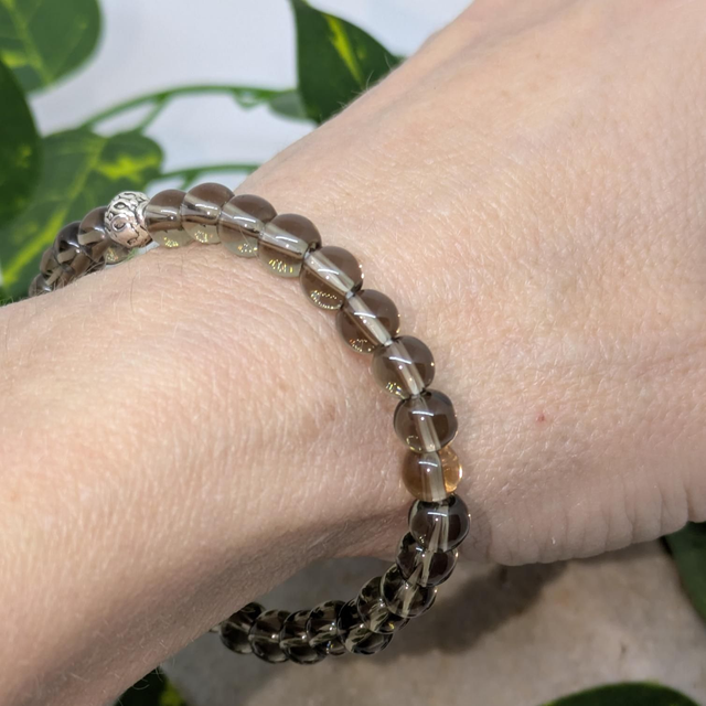 Bracelet "Quartz fumé" 6mm BR-020