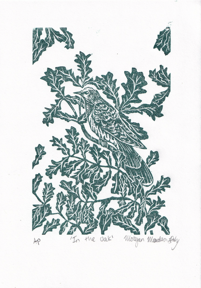'In the Oak' Linocut Print