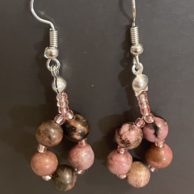BO33 - Boucles d’oreilles rhodonite 