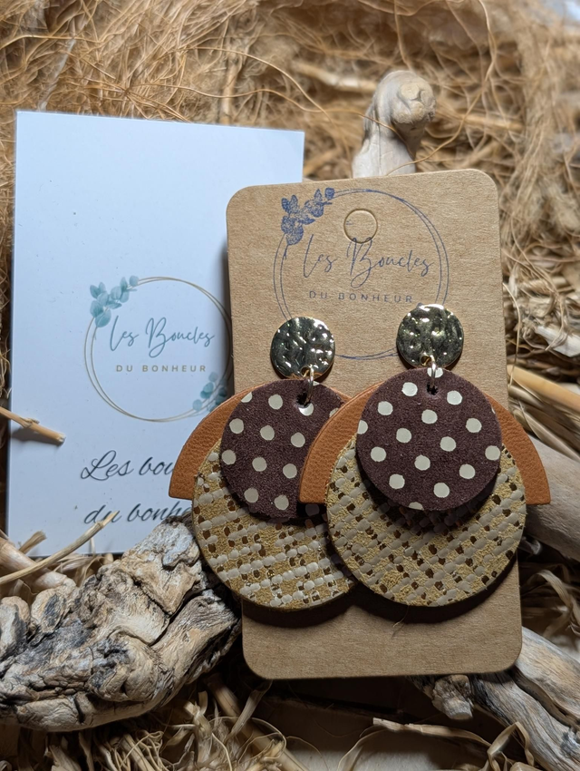 Boucles d'oreilles Nado camel doré na002