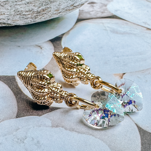 Muschelohrringe Swarovski 