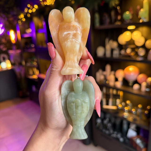 Calcite Angel Carving