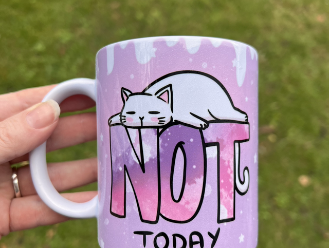 “Not today” cat mug 