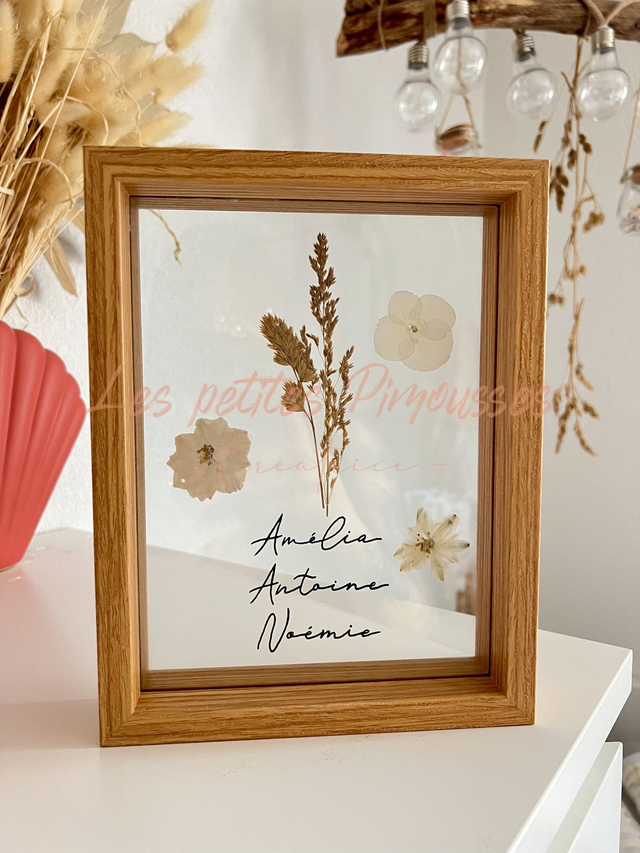 Cadre personnalisé et fleurs séchées - petit 