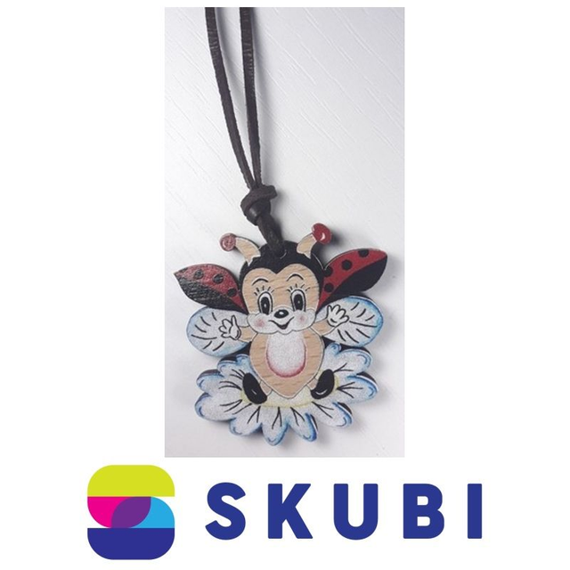 Přívěsek dřevěný - na krk - beruška