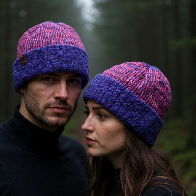 Soft Merino Wool Handmade Unisex Hat (Colour: Parma Violet)