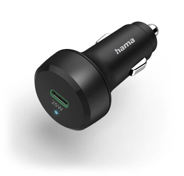 Hama KFZ-Ladegerät 201638 Kfz-Lader, PD/QC,USB-C, 25W Schwarz