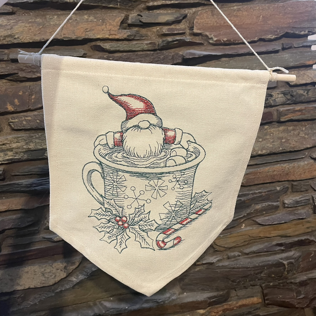 Christmas embroidered banner