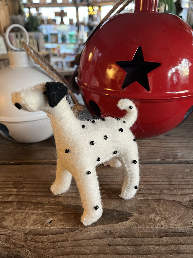 Felt Spotty Dog Hanging Decoration