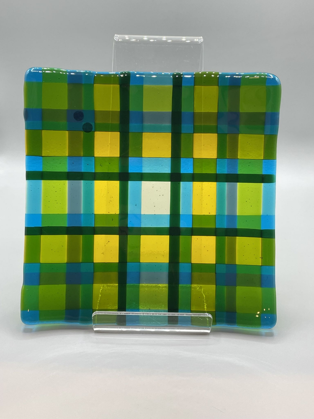 Tartan Platter - Blue, Green and Yellow