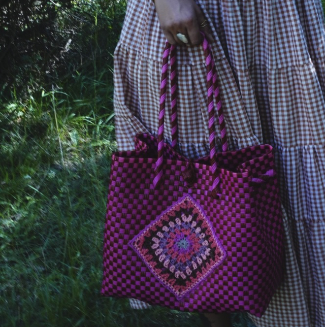 Sac plastifié rose custom granny 