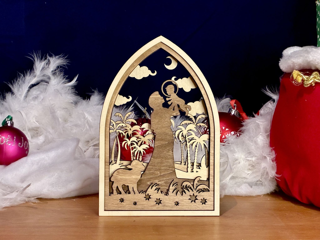 Crèche murale en bois – Scènes de la Nativité