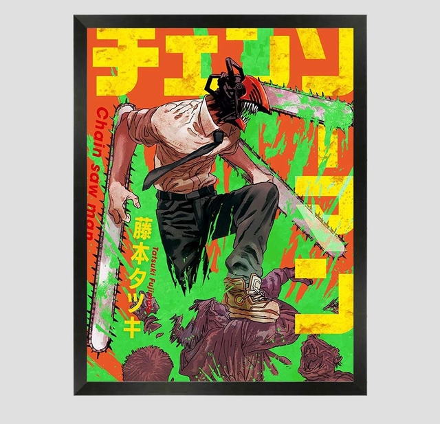 Chainsaw Man Manga A3 Framed Print