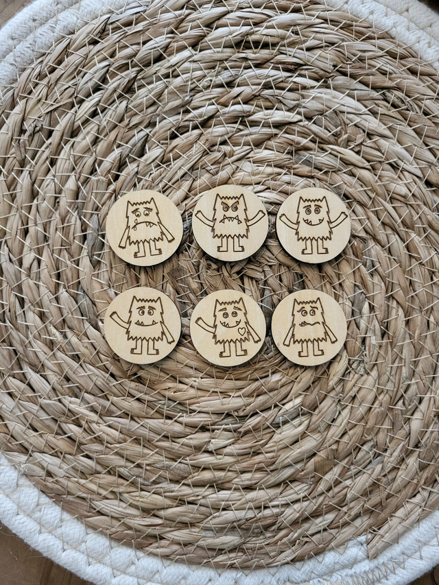 6 jetons le monstre des émotions