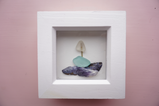 Small sea glass frame #001