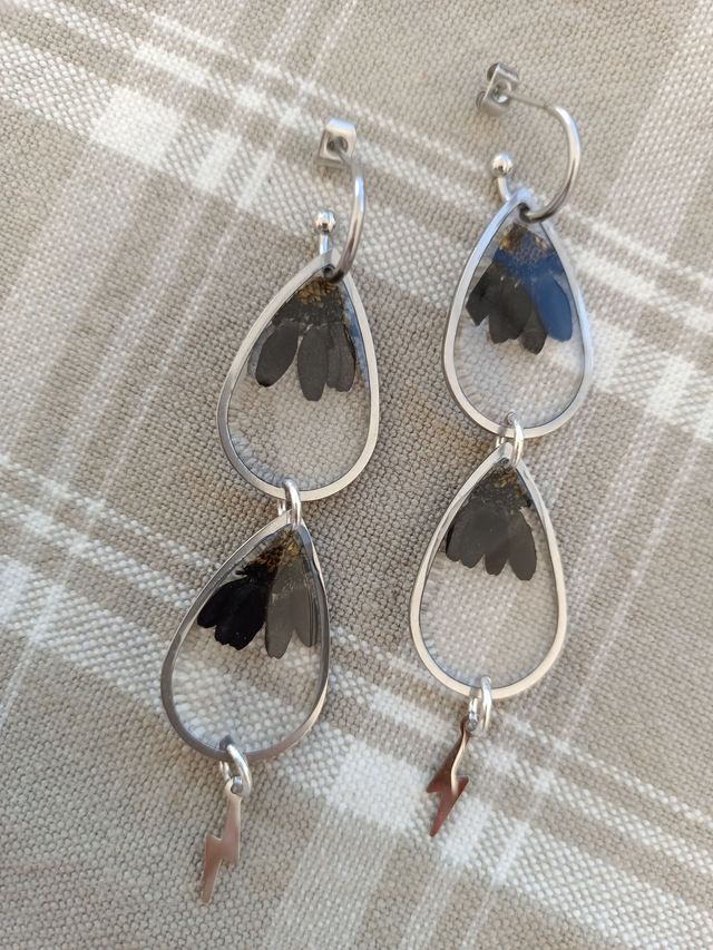 Modèle unique - Fleurs noires &amp; gouttes