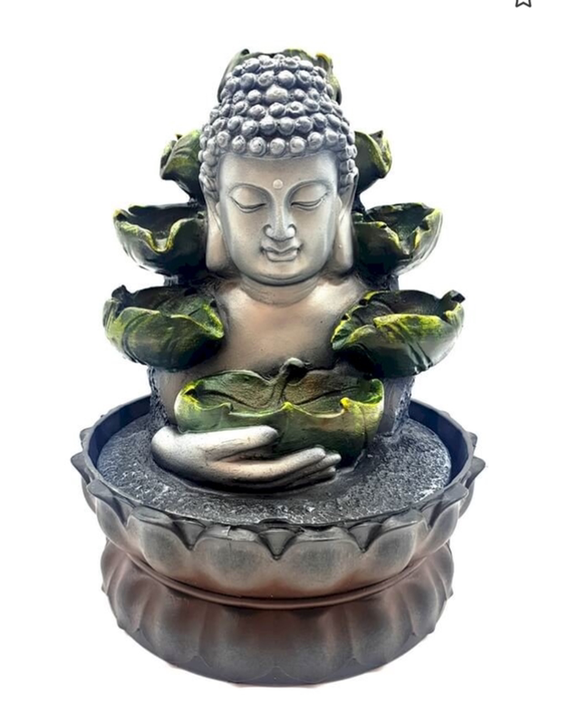 Fontaine Résine Buste Bouddha & Cascade 28cm
