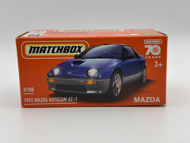 Matchbox Power Grabs 1991 Mazda Autozam AZ-1 in Blau