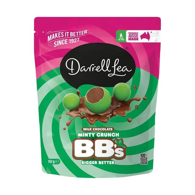 Darrell Lea Milk Chocolate BB's Minty Crunch 152g