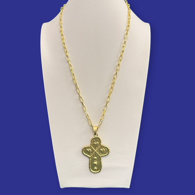 Croce dorata collana lunga 24ZG-20