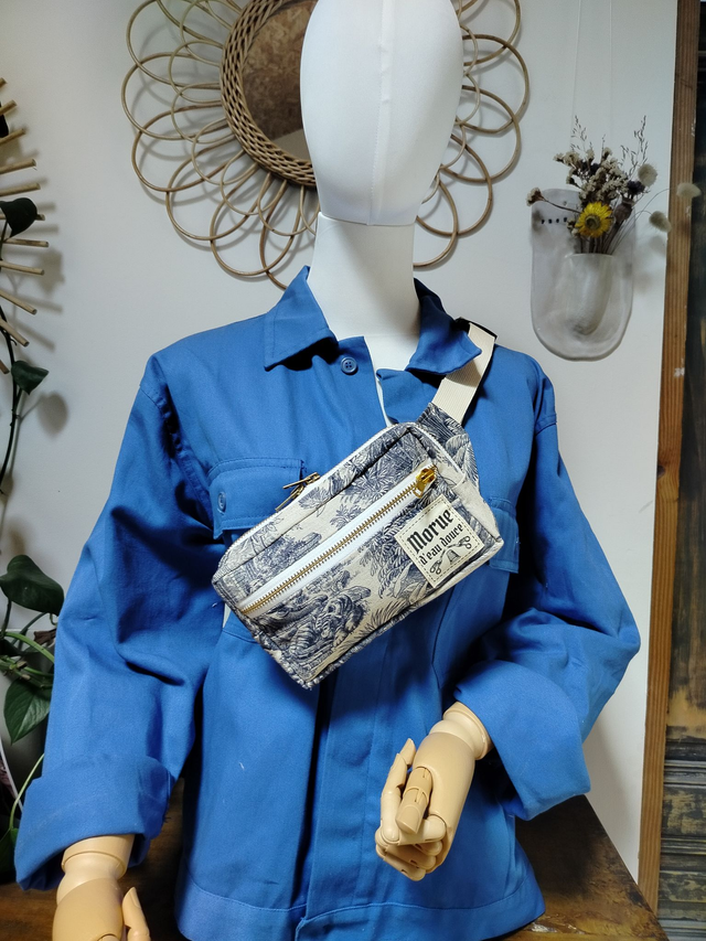 toile de jouy bleu jungle 