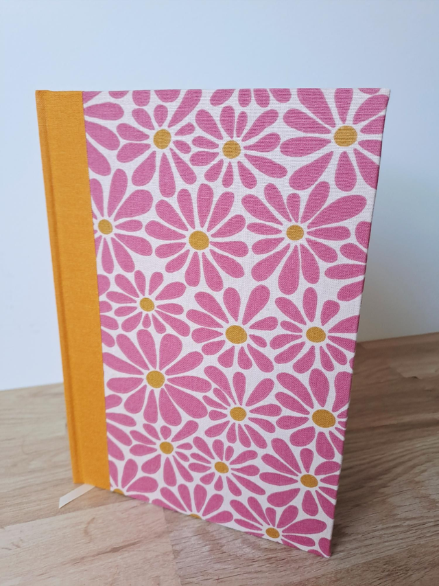 Carnet A5 marguerites roses