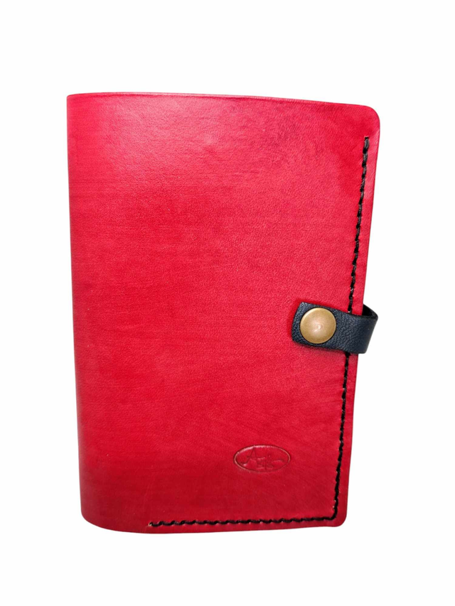 Portefeuille vertical - Rouge et asphalte