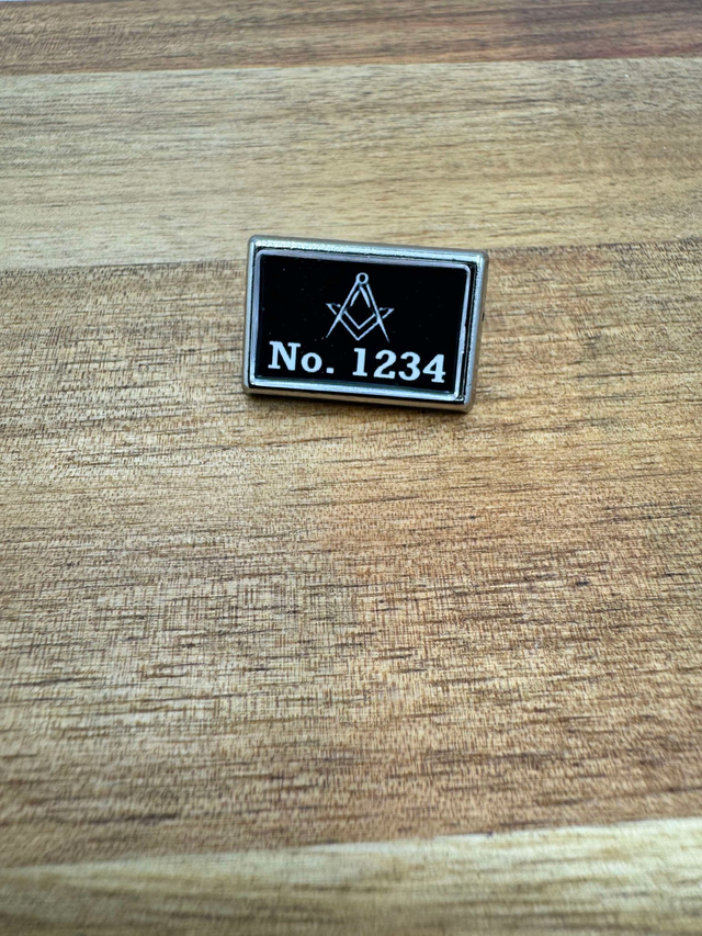 Custom Lodge Lapel Pin - Black