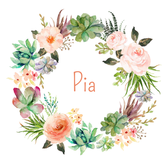 Lot de stickers papier &quot;Pia&quot; - Personnalisable