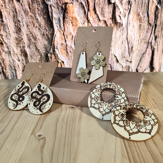 Boucle d'oreilles en bois