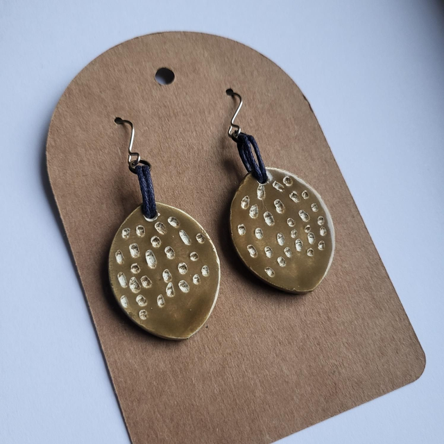 Autumn Leaf Drop Earrings - Ochre