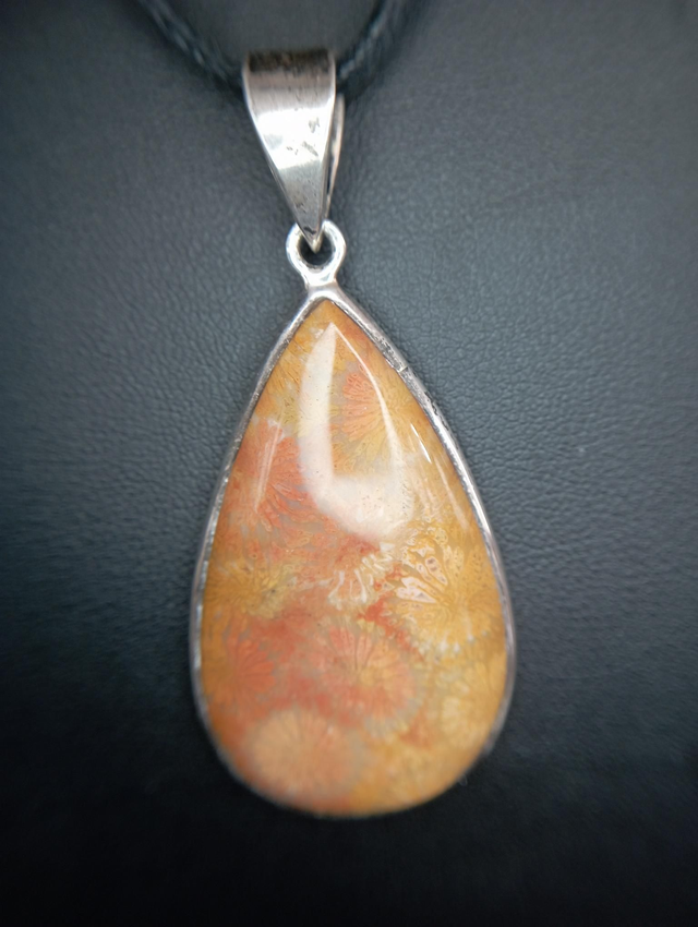 Pendentif argent Poppy jasper 