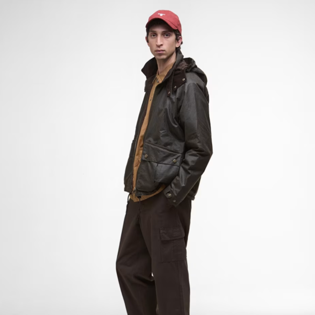 Barbour Re-Engineered Bardon Spey Wax Jacket Olive