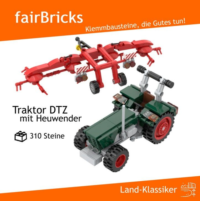 809819 tracteur Deutz avec faneuse