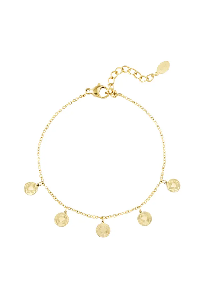 Bracelet hearts coins - goud / 0291022-187