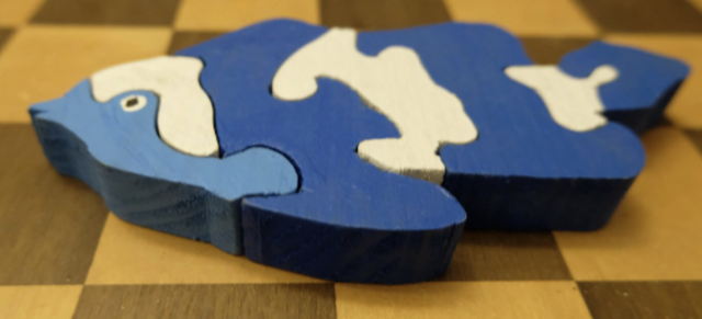 Puzzle Madera Educativo pez azul
